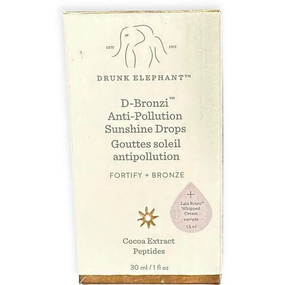 DRUNK ELEPHANT D-Bronzi Anti-Pollution Sunshine Drops 30ml + Lala Retro Sample - Picture 1 of 4